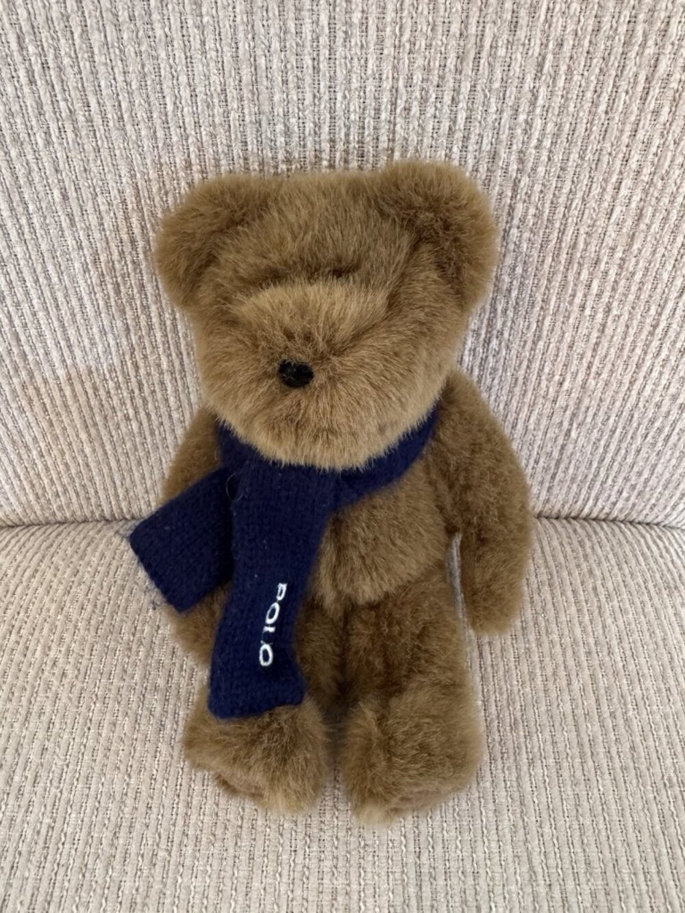 VTG Polo Ralph Lauren Teddy Bear 2001 Blue LOGO Scarf Plush Stuffed Animal